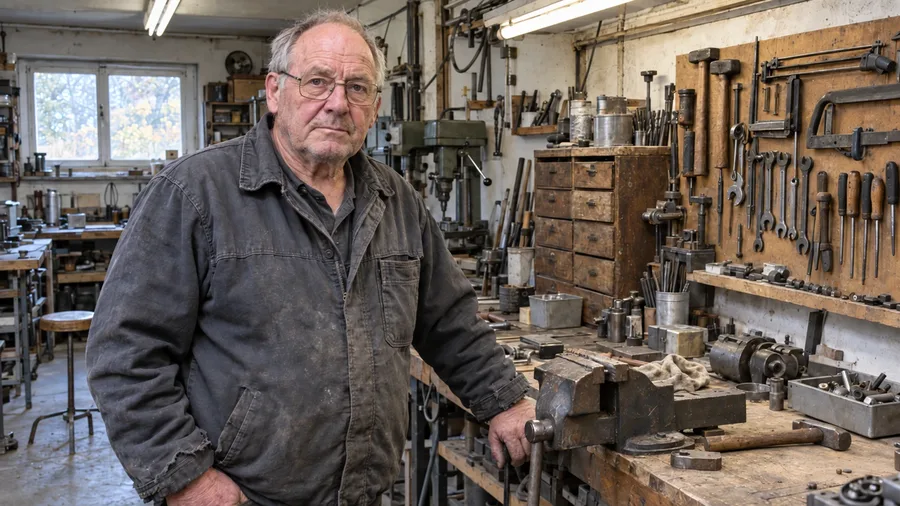 Rolf Seidel in der Werkstatt